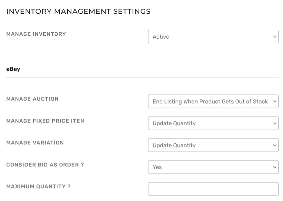 eBay Inventory Management